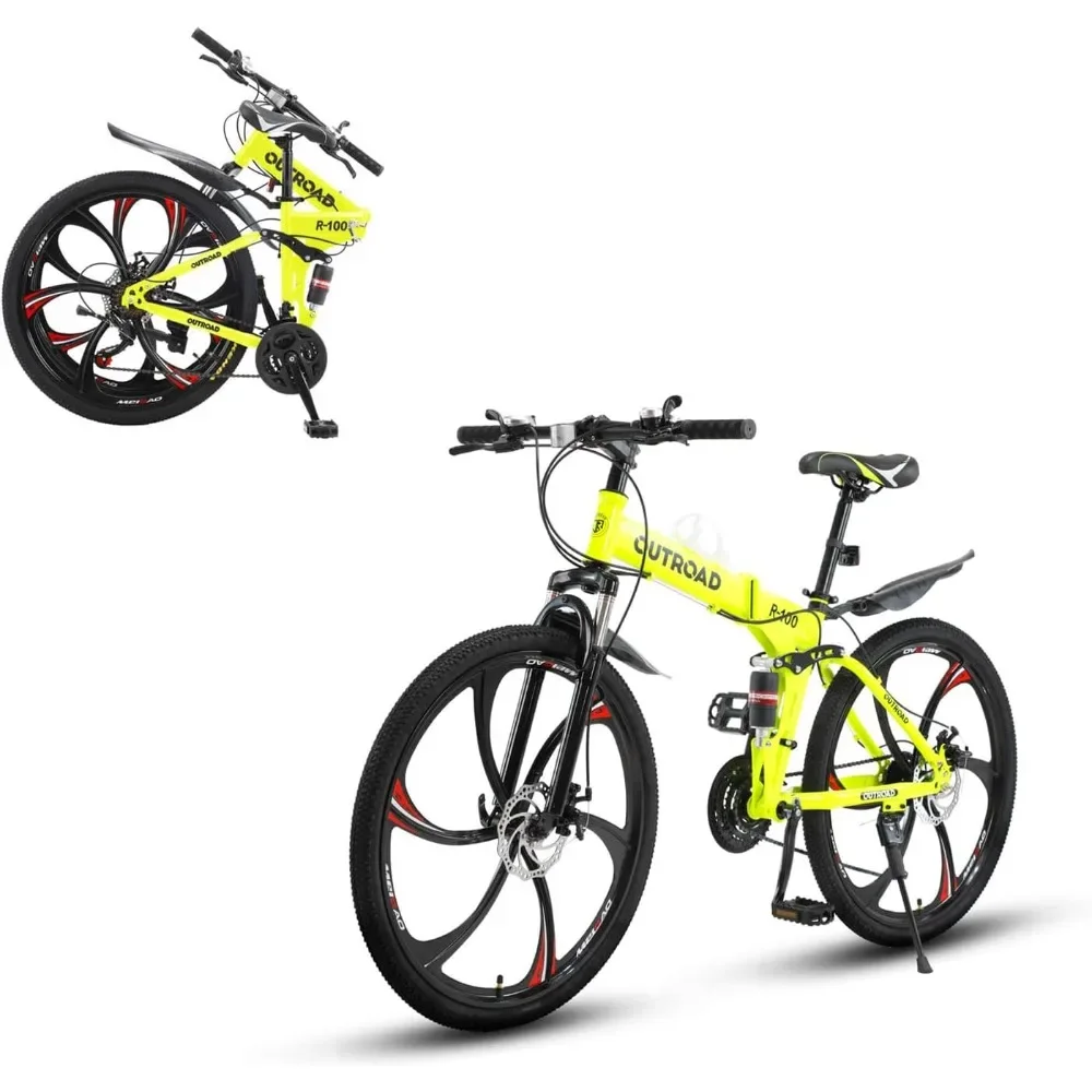 Folding 26" Mountain Bike – 21-Speed High Carbon Steel Frame